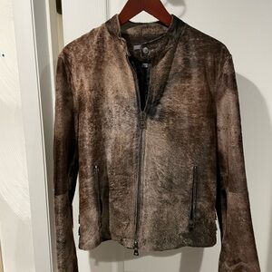 John Varvatos Men's Brown Leather Hide Jacket